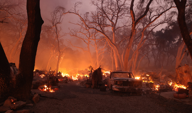 Los Angeles wildfire explodes, engulfing homes