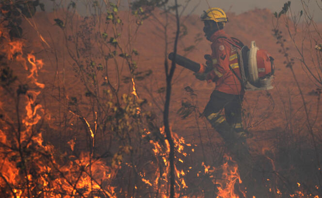 Firefighters battling flames around Brazil's capital