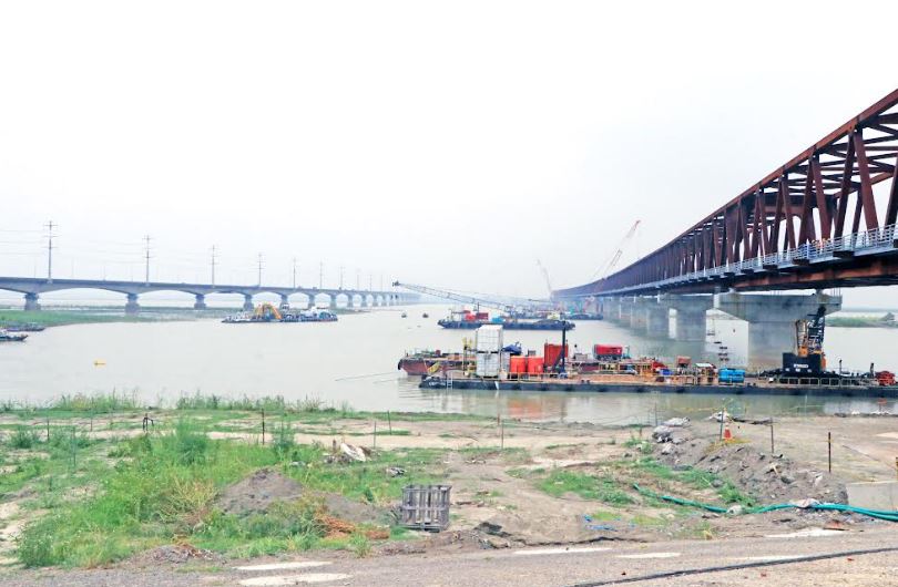 Test operation of railway bridge over Jamuna River in November