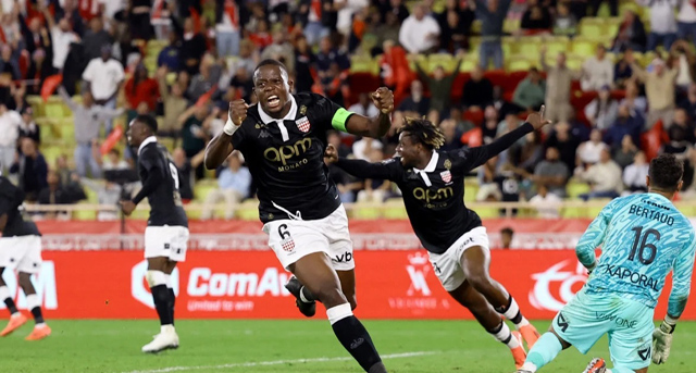 Monaco celebrate centenary with late win to join PSG top of Ligue 1