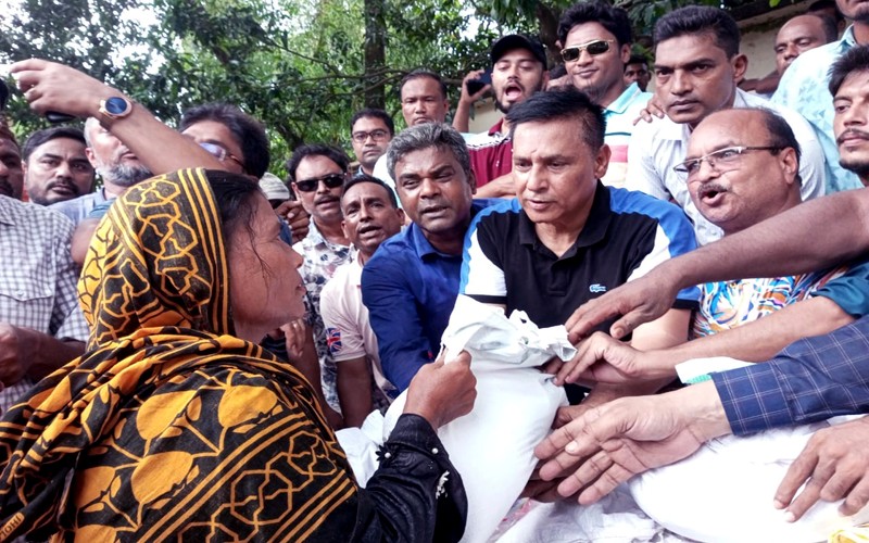 BNP distributes relief among flood-hit people in Gangachara