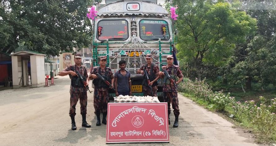 Indian truck driver held with 17.600 kg hilsa in C'nawabganj