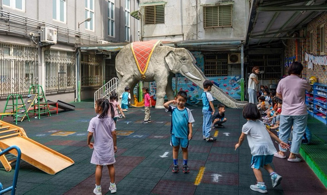 Elephant playground slides fan nostalgia for Taiwanese