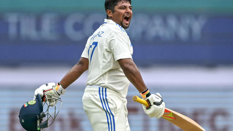 Sarfaraz ton powers India to 344-3 in rain-hit Test