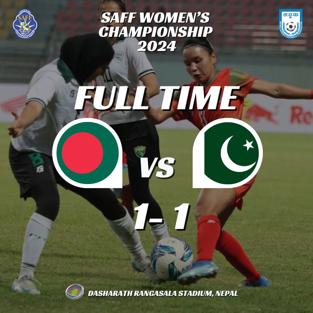 Bangladesh play 1-1 draw with Pakistan 