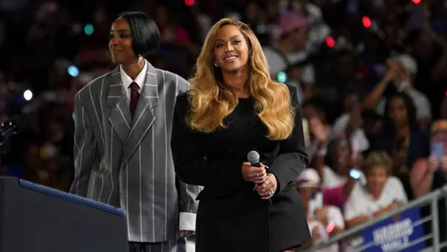 Pop icon Beyonce introduces Harris at Texas campaign rally