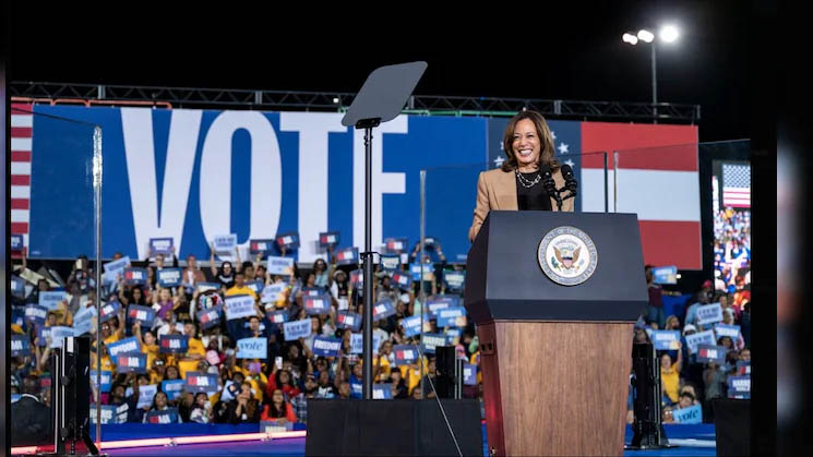 Harris urges Americans to 'get out and vote'