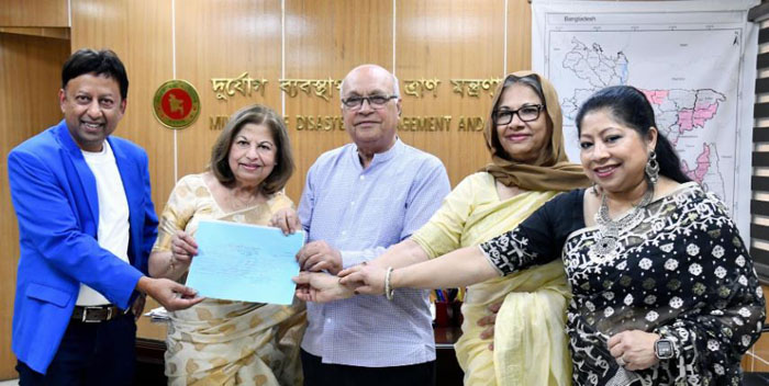 Disaster Management & Relief adviser receives cheques of TK 19.5 lakh on behalf of CA 