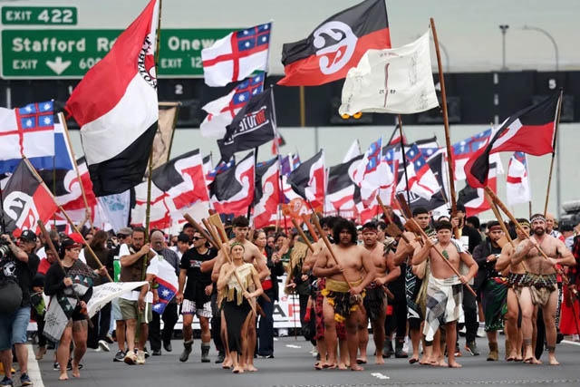 Tens of thousands march in New Zealand Maori rights protest