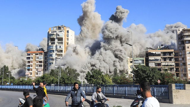 Five Israeli missiles strike residential building in heart of Beirut