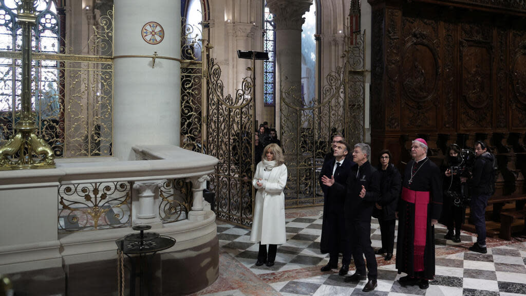 Macron inspects 'sublime' Notre Dame after reconstruction