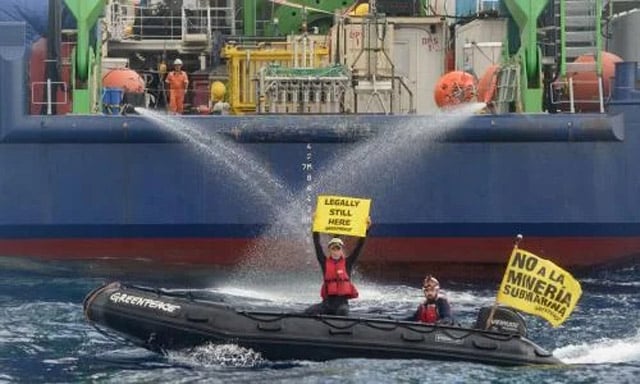 Greenpeace activists board tanker in plastic protest