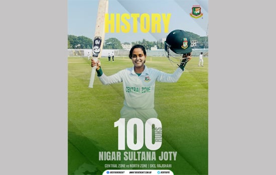 Joty becomes first Tigress to hit ton in first class cricket