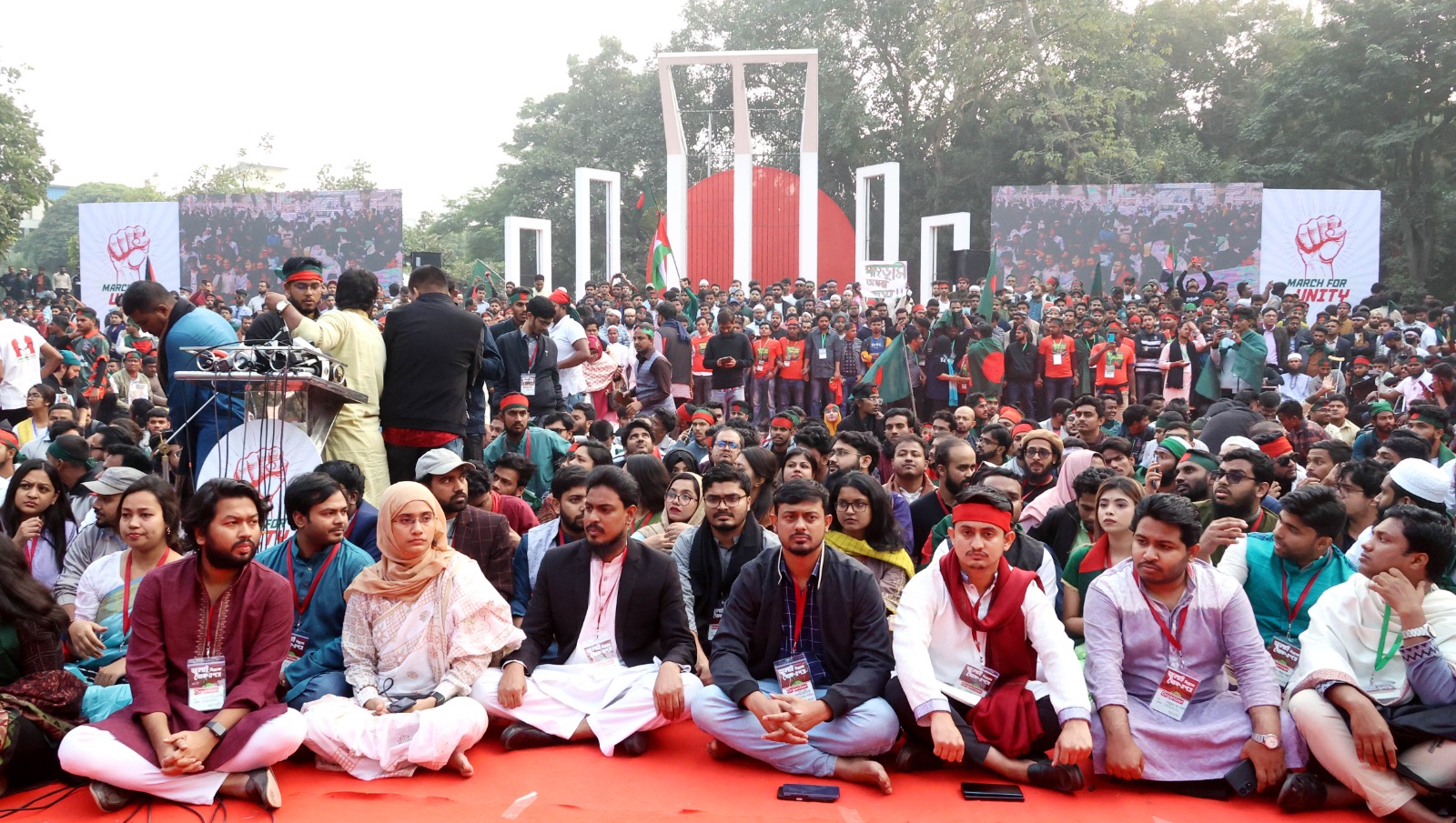 March for Unity program draws huge crowd of masses at Shahid Minar