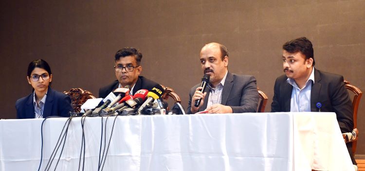 Chief Adviser’s Deputy Press Secretary Abul Kalam Azad Majumder today speaks at a press briefing held at the Foreign Service Academy, Dhaka. Photo: BSS