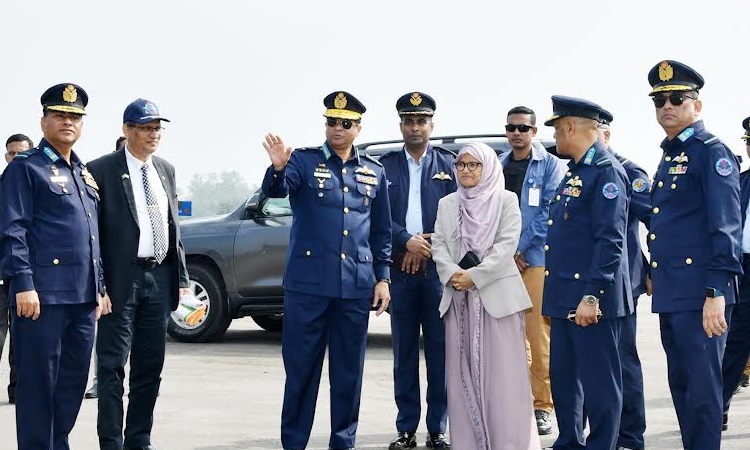 AIR chief visits STOL Port Runway at Bogura, distributes warm clothes