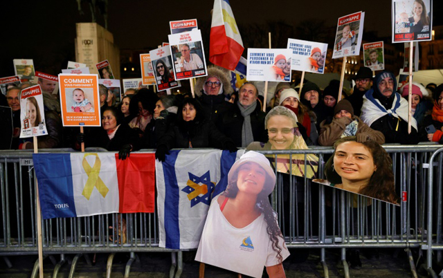 Hope, fear at Paris rally for Gaza hostages