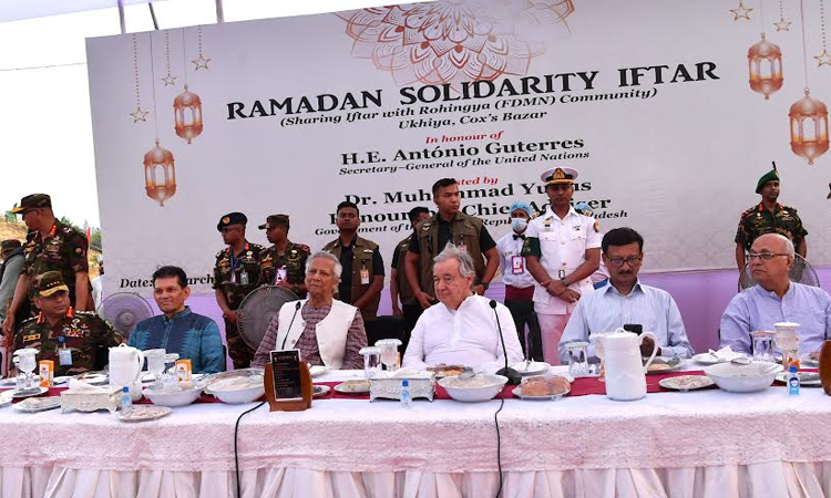 CA, UN chief take iftar with 100,000 Rohingyas in Ukhiya 