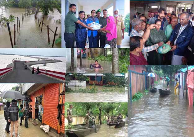 সুনামগঞ্জে বন্যায় জনজীবন বিপর্যস্ত হয়ে পড়েছে