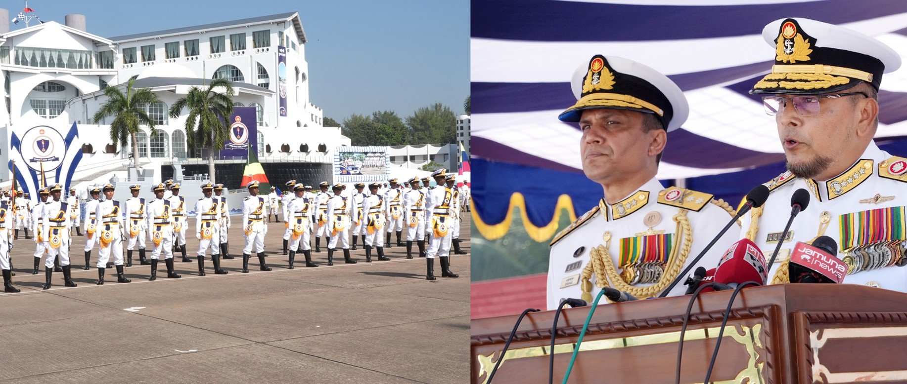 নেভাল একাডেমিতে শীতকালীন রাষ্ট্রপতি কুচকাওয়াজ পরিদর্শনে নৌবাহিনী প্রধান