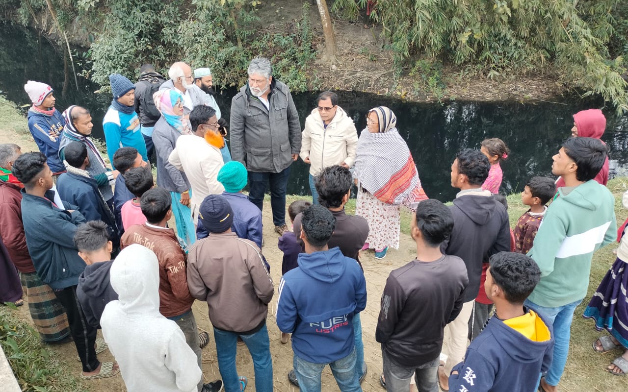 হবিগঞ্জে শিল্পবর্জ্য দূষণে ক্ষতিগ্রস্ত এলাকা পরিদর্শন ও পথসভা অনুষ্ঠিত